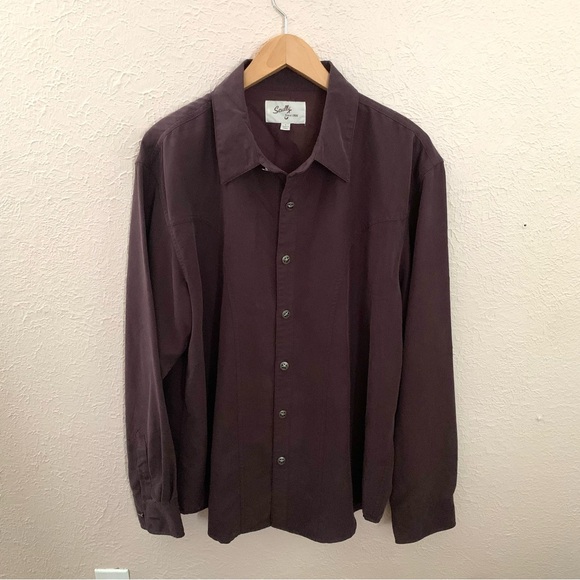 Men's Vtg Scully Western Wear Brown Shirt star buttons - Picture 1 of 8